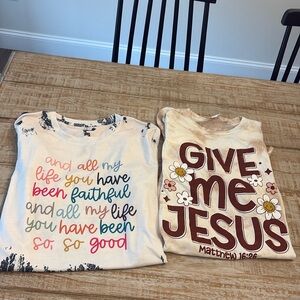 Women's Faith T-Shirts Cream/Gray Size Large, Cream/Brown Size‎ Medium